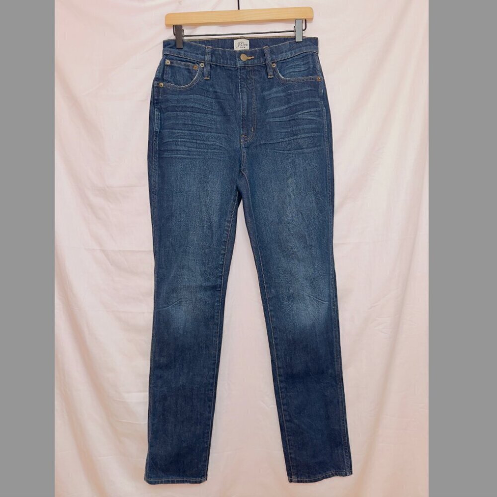 J. Crew AR008 Dark Wash Denim 10'' Vintage Straight Leg Jeans size 27 Tall